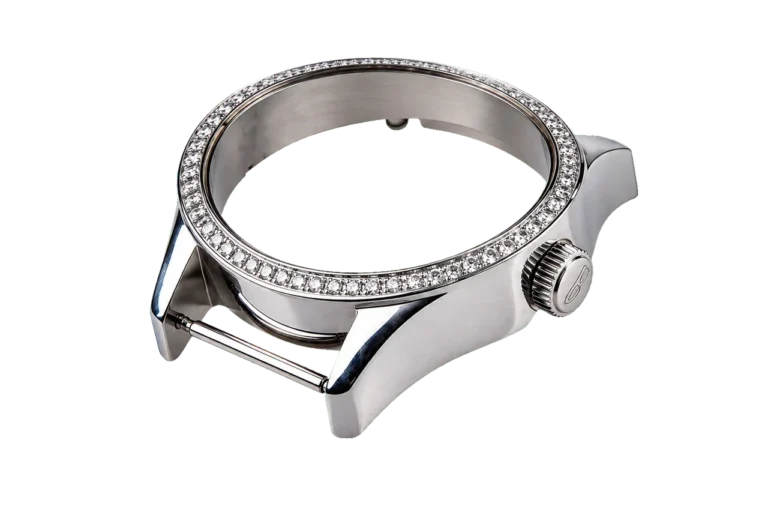 STONE-SET ROUND WATCH CASE
