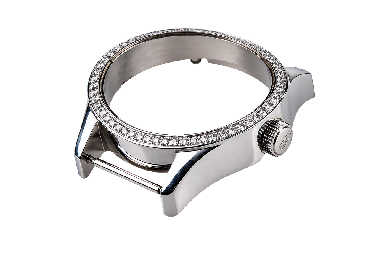 STONE-SET ROUND WATCH CASE